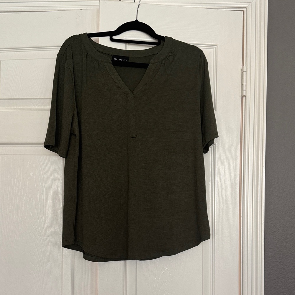 Elegant Olive Green Blouse